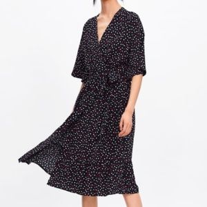 ZARA polka dot wrap dress in Small